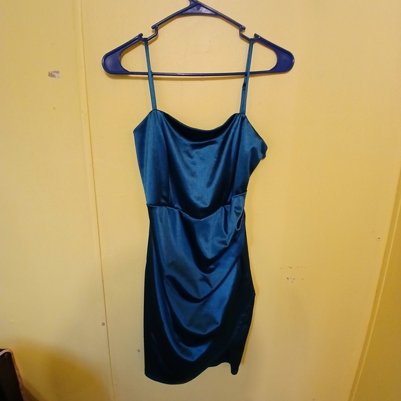 Dresses & Skirts - Elegant Teal Satin Dress